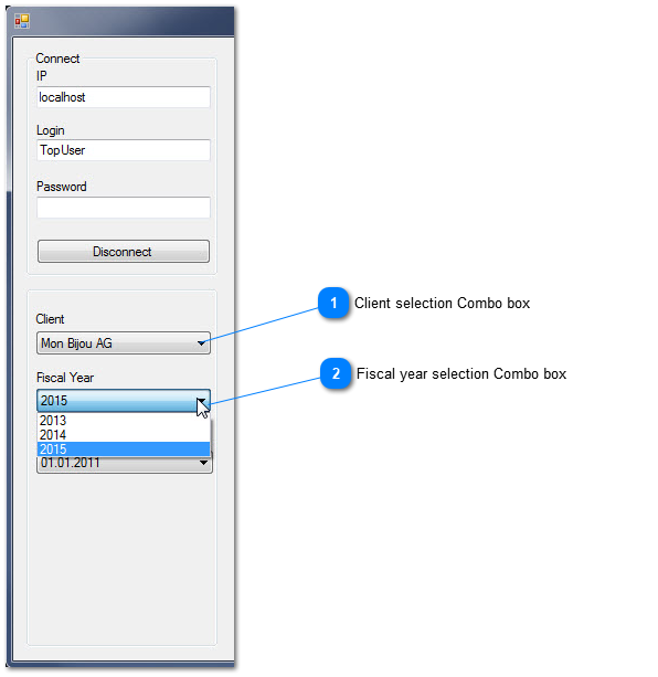 C# sample application 