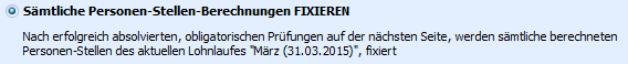 1. Lohnlauf fixieren