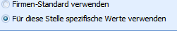 1. Firmenstandard/spezifische Werte